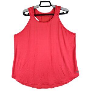 Women's Red Tek Gear Workout Tank Top Shirt Sleeveless Round Neck Size XL